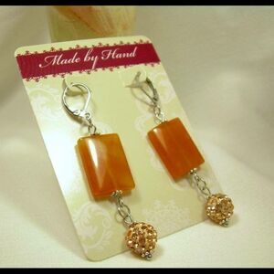 Hand Made Aventurine Stone SWAROVSKI Earring Women Jewelry